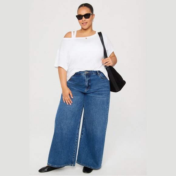 NWT Women's Fabletics 2X WHITE 100% Cotton Oversized Tee Shirt - Picture 3 of 7